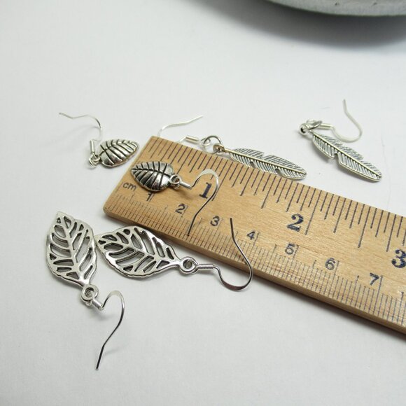 Trio of leaf earrings 3 - Picture 3 of 6